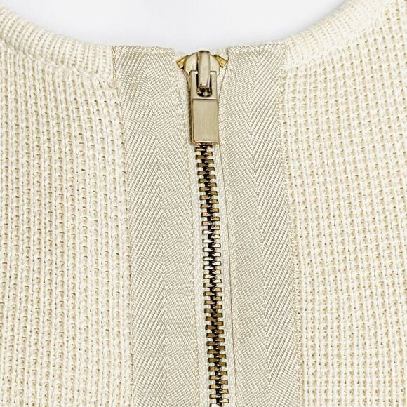 Talbots Open Face Ivory Cream Thick Cotton Rayon Long Sweater Cardigan Jacket S - Picture 8 of 11